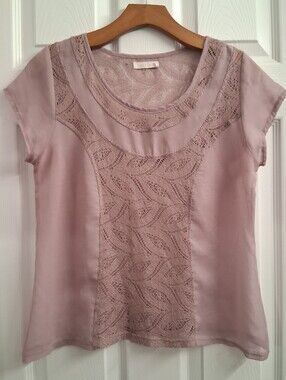 Tulle Mauve Sheer Blouse Small